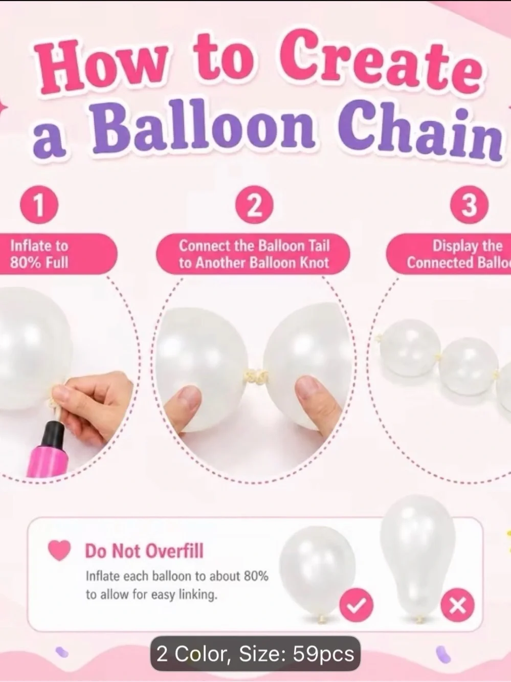 Pink Bow & Pearl Balloon Garland Party Set - Home Party Supplies